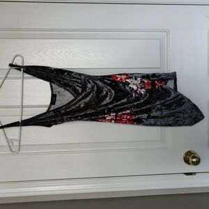 Velvet Floral Mini Dress